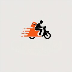 Fototapeta premium Express Delivery Service on Motorbike Vector Art