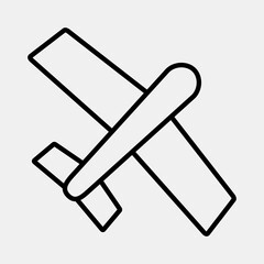 Icon air cargo. Export import elements. Icon in line style.