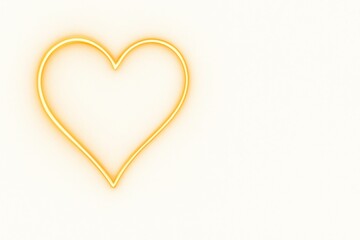 Minimal glowing orange heart outline on white background suitable for tech-themed love branding modern valentine graphics and elegant romantic designs
