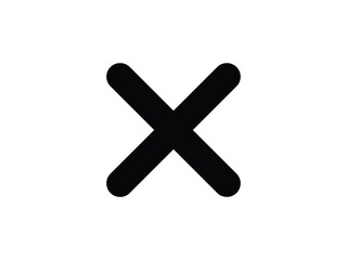 Fototapeta premium Black X Mark Symbol Isolated on Transparent Background