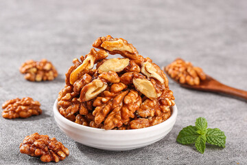 Premium Walnut Kernels from Xinjiang and Yunnan China - Amber Nuts in Bowl Ready for Instant Snacking