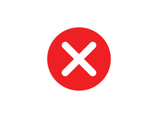 Fototapeta premium Red X Mark in Circle Icon on Transparent Background