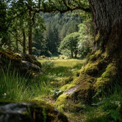 Fototapeta premium Sunlit Forest Glade