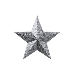 Obraz premium Shimmering silver five-pointed star award symbolizing achievement, excellence, and top performance, perfect for recognition and celebration.