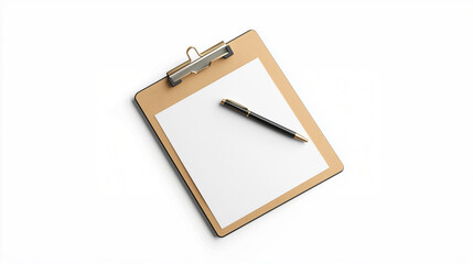 The folder and the office pen isolated on a white background