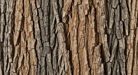 Obraz premium Closeup of tree bark brown and gray vertical ridges with fissures