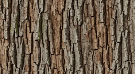 Obraz premium Closeup view of tree bark displaying vertical textured patterns of brown and gray