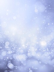 Fototapeta premium Soft lilac winter background with gentle bokeh and sparkling snowflakes. Pastel shades and icy glow create the feeling of an upcoming New Year celebration. AI illustration with copy space. 