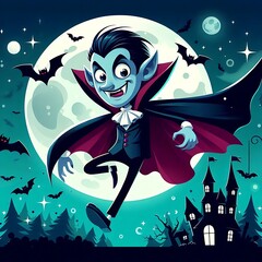 halloween background with witch