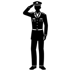 Soldier saluting with transparent background army military
