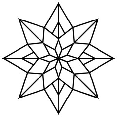 Geometric Star Mandala with Sharp Petal Edges pattern