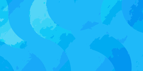 Abstract blue background with overlapping curved shapes and textured brush strokes