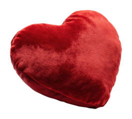 Valentine's day heart pillow home soft material cozy isolated on transparent background