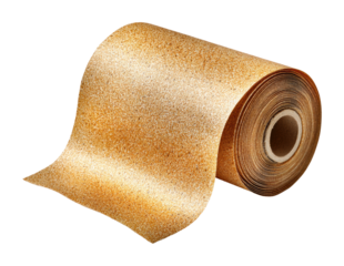 Creative project using gold glitter paper at home crafting aesthetic isolated on transparent background