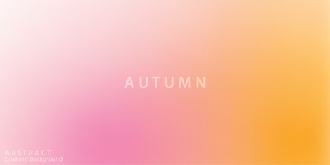 Autumn gradient background with soft pastel pink, orange, and yellow colors creates warm, abstract, and tranquil seasonal atmosphere