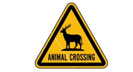 Animal crossing warning sign