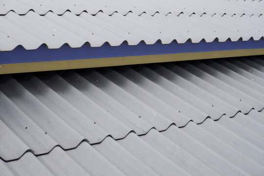 Close-up of corrugated roofing sheets 