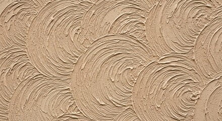 Textured circular stucco pattern in a light beige color close up