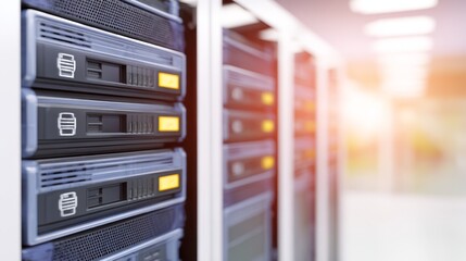 Fototapeta premium Highperformance servers powering modern data center infrastructure for enhanced connectivity.