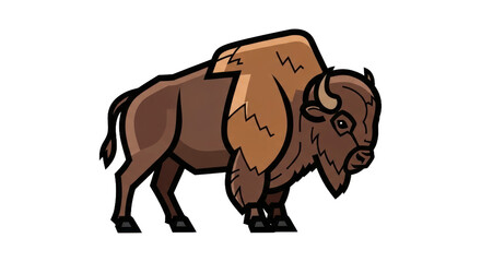 Fototapeta premium Cartoon bison silhouette