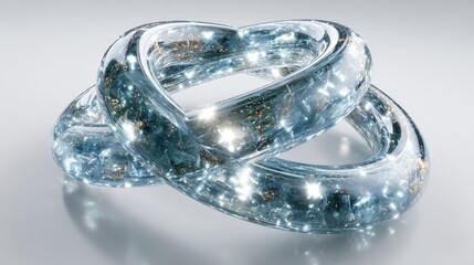 Entwined translucent heart shapes