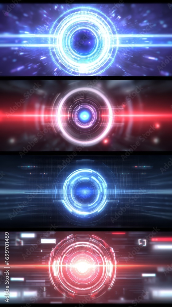 Poster vibrant linear spectrum, a colorful display of intersecting lines in modern design.