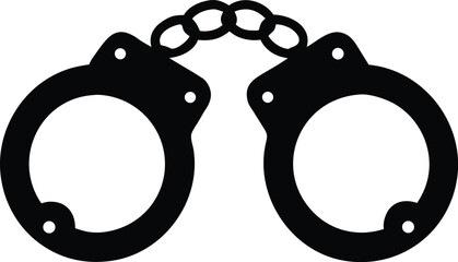 Handcuffs icon silhouette vector illustration