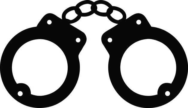Handcuffs icon silhouette vector illustration