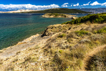 FKK naturist beach Ciganka on the island of Rab in Croatia, wild nature,