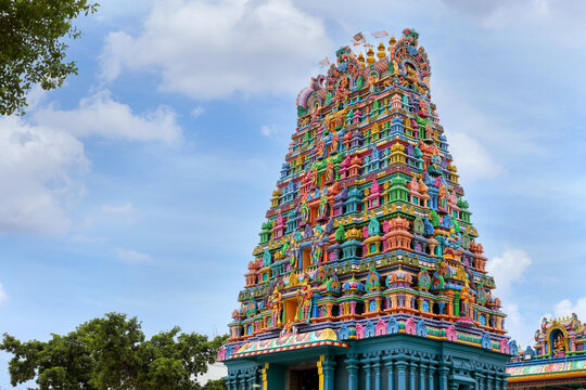 Beautiful Ponniyamman temple tower in Chennai