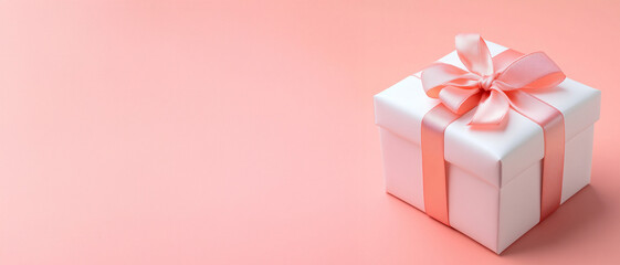 red gift box with ribbon, banner, discounts, card, greeting, 