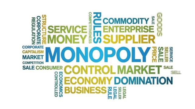 Monopoly animated word cloud-text design animation tag kinetic typography seamless loop.