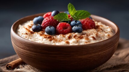 oatmeal breakfast concept with vegetarian, background, oatmeal