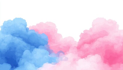 Soft Blue and Pink Clouds with Gentle Hues in a Whimsical Background