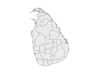 Sri Lanka Map Administrative Divisions  Detailed Outline Vector Graphic