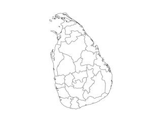 Sri Lanka Administrative Map High-Detail Vector Illustration