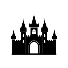 Silhouette of a castle on transparent background © Dhanopati