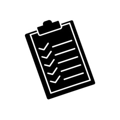 Checklist on the clipboard on transparent background silhouette