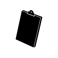 Isolated black clipboard on transparent background silhouette