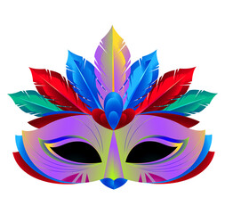 Carnival Mask Transparent PNG | Colorful Feather Party Mask