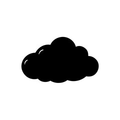 Simple black cloud shape on transparent background silhouette