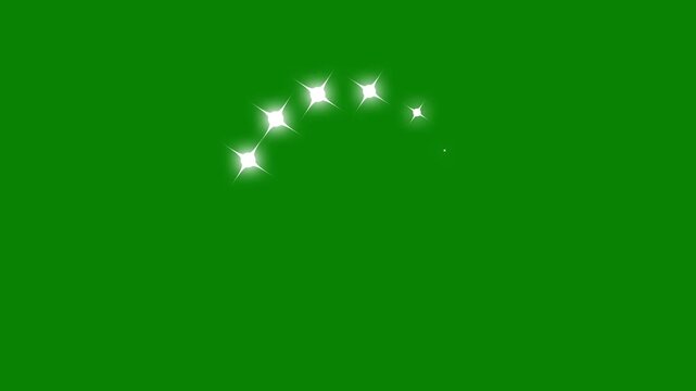 Blinking shining stars, cartoon sparkle doodle animation, Sparkle Star  Starry night, transparent glowing burst, magic flash shimmer, falling star effects, vector twinkle overlay on green screen. 4K