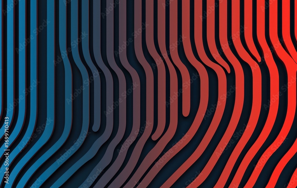 Poster abstract wavy line pattern with dynamic gradient colors and design