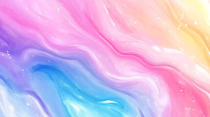 Obraz premium Pastel rainbow swirls abstract art dreamy design background