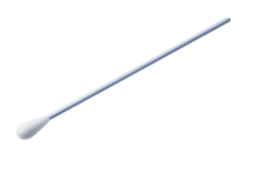 Single cotton swab against plain background for hygiene and beauty care applications photo