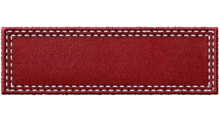 Red Glitter Label with White Stitching