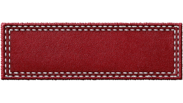 Red Glitter Label with White Stitching
