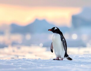 Obraz premium A penguin standing on ice