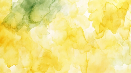 Abstract watercolor painting yellow and green shades soft texture background