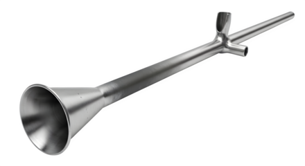 Silver enema isolated on transparent background, representing medical procedures, healthcare, and hygiene in a clinical and sterile environment